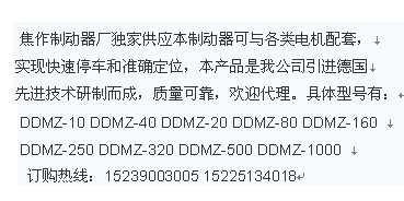 DDMZ-1000 焦作制動器廠家